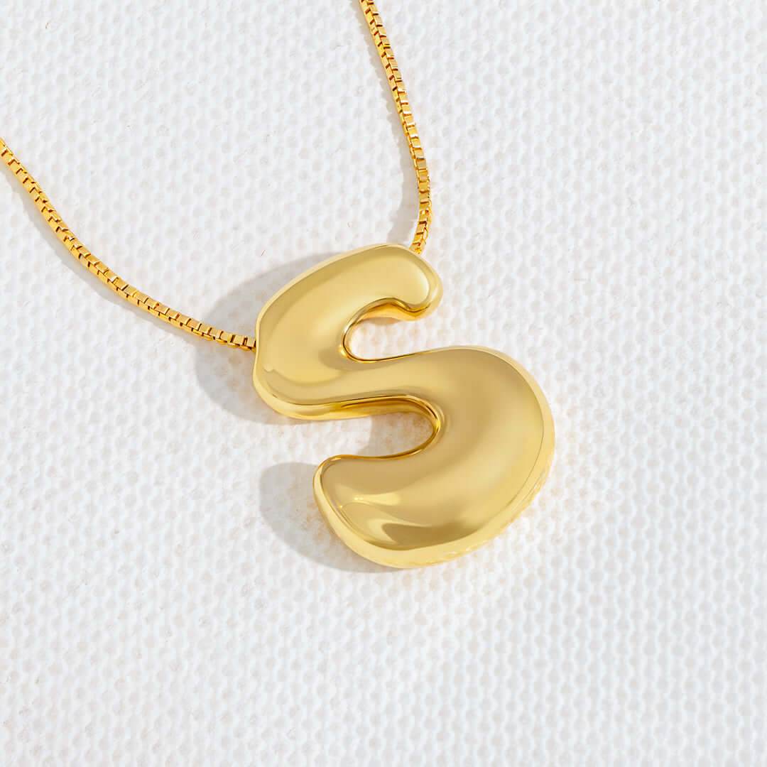 Yumi Bubble Initial Necklace - RIYOVA Jewelry