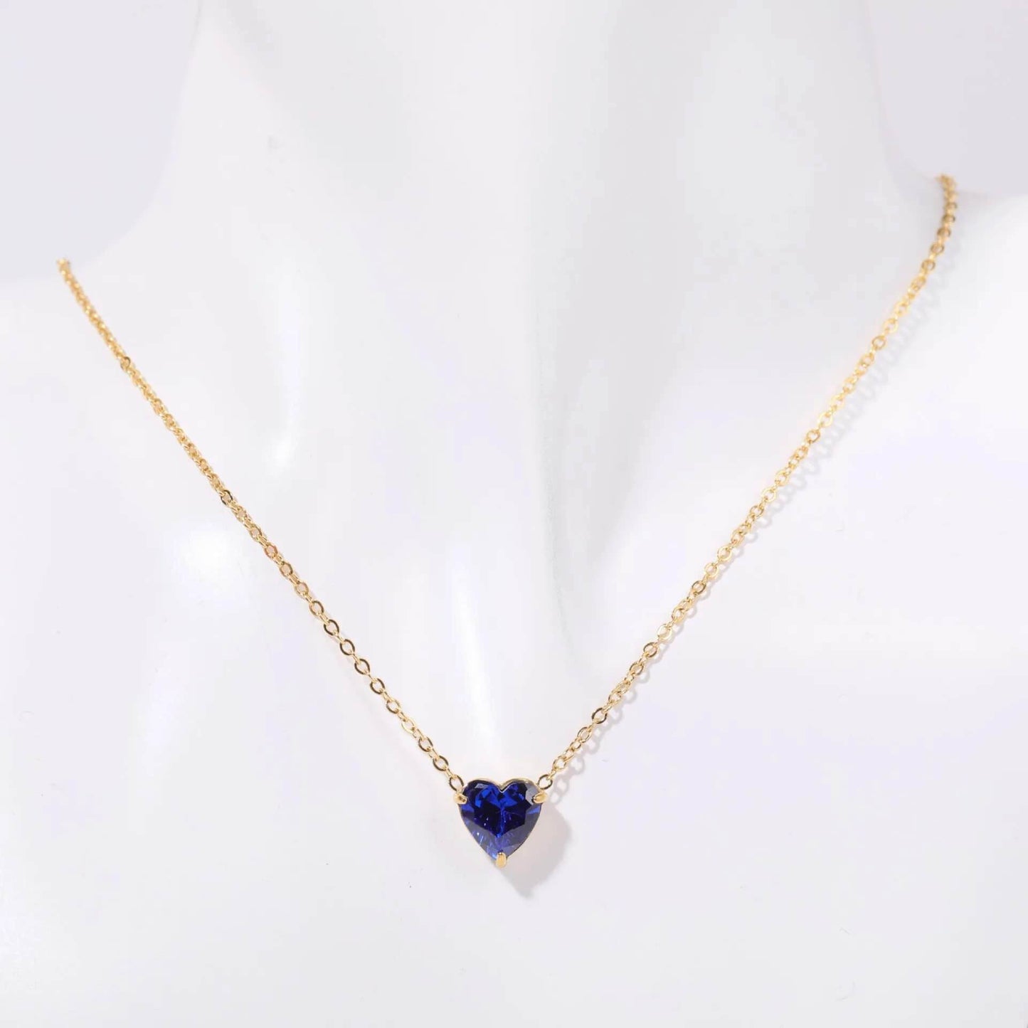 Birthstone Heart Necklace - RIYOVA Jewelry