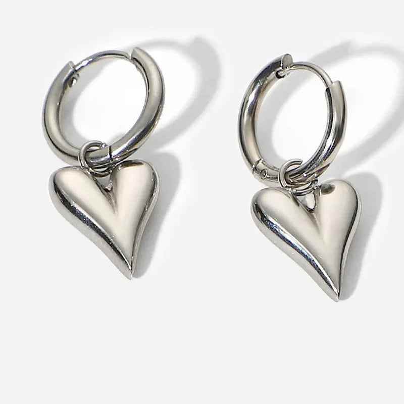 Chic Heart Hoop Earrings - RIYOVA Jewelry