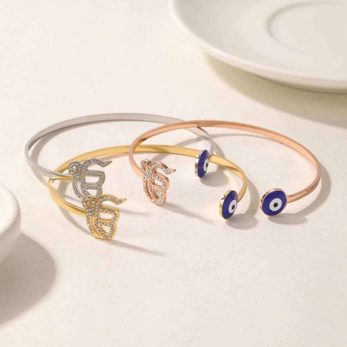 Ek Onkar Evil Eye Cuff Bracelet - RIYOVA Jewelry