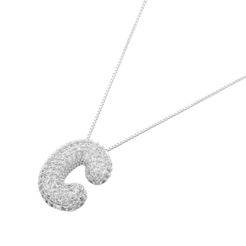 Infinity Puff Letter Necklace - RIYOVA Jewelry