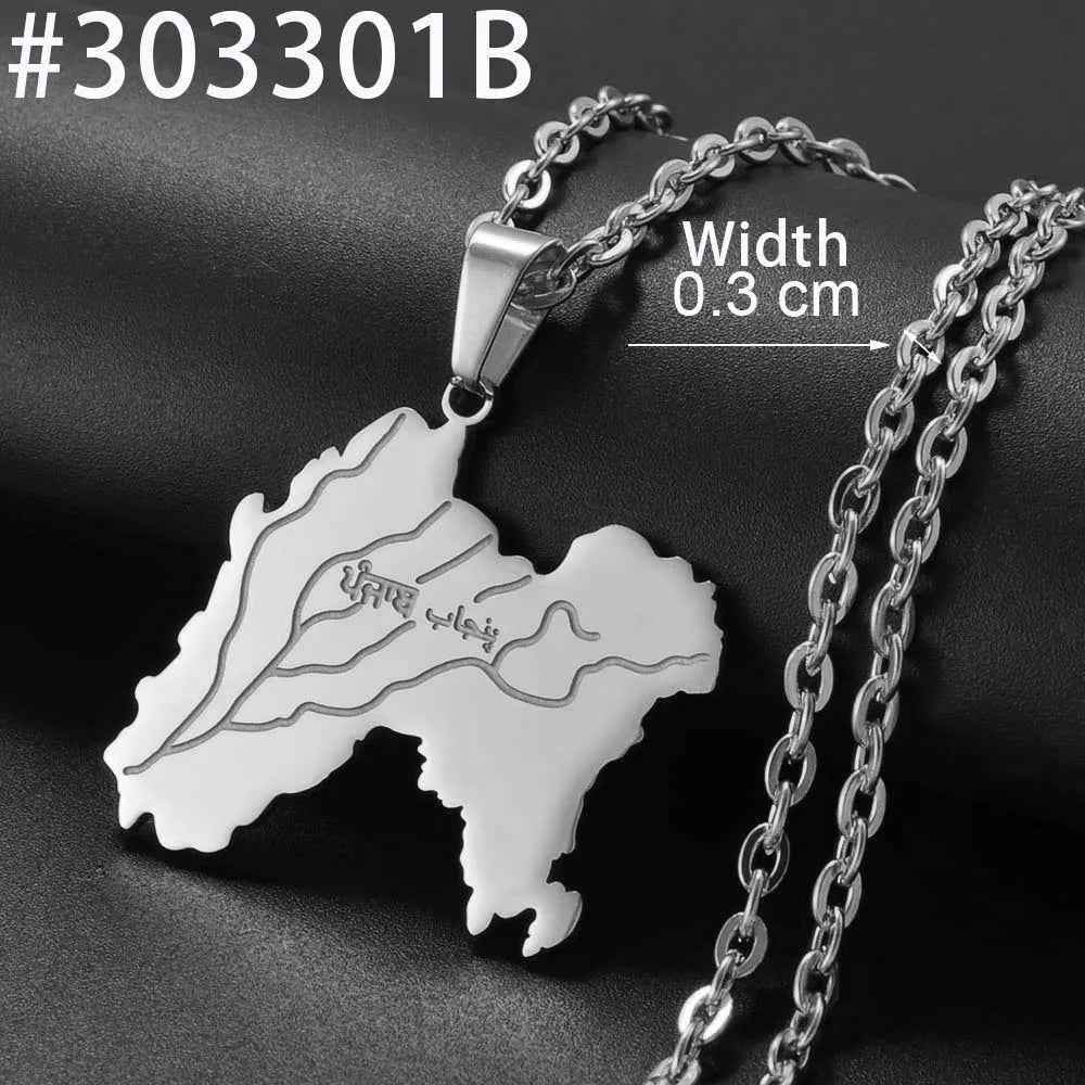 Historic Punjab Map Necklace – Pre-1947 Edition - RIYOVA Jewelry