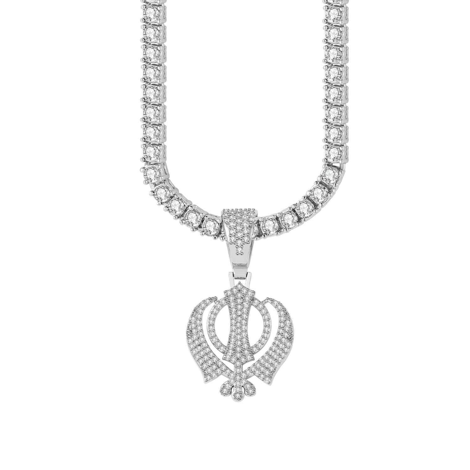Radiance Khanda Zirconia Necklace - RIYOVA Jewelry