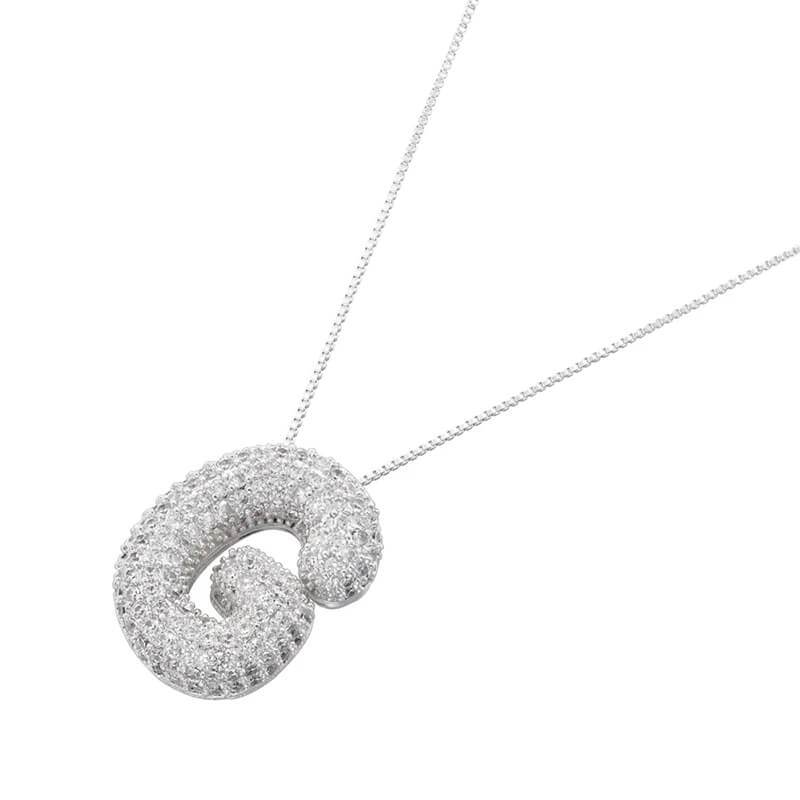 Infinity Puff Letter Necklace - RIYOVA Jewelry