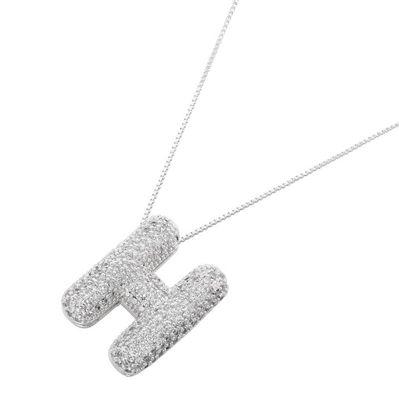 Infinity Puff Letter Necklace - RIYOVA Jewelry