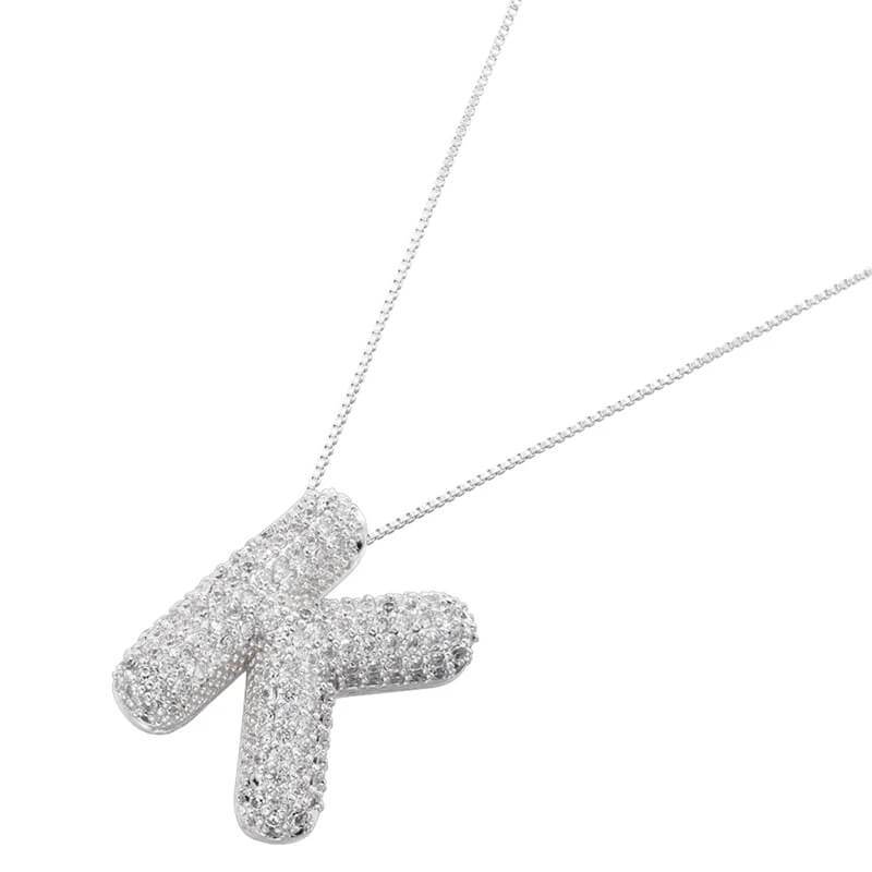 Infinity Puff Letter Necklace - RIYOVA Jewelry