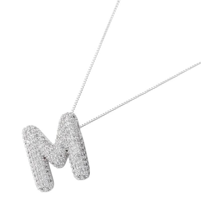 Infinity Puff Letter Necklace - RIYOVA Jewelry