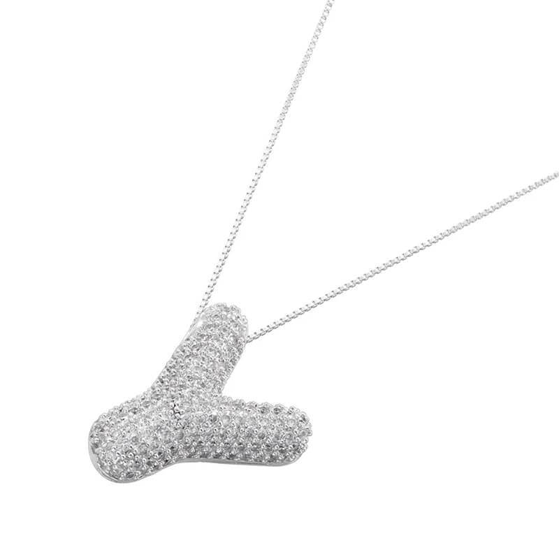 Infinity Puff Letter Necklace - RIYOVA Jewelry