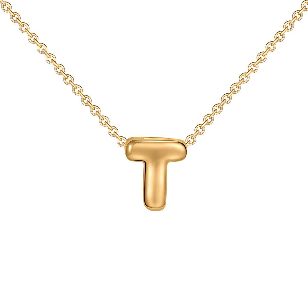 Dainty Mini Bubble Letter Necklace - RIYOVA Jewelry