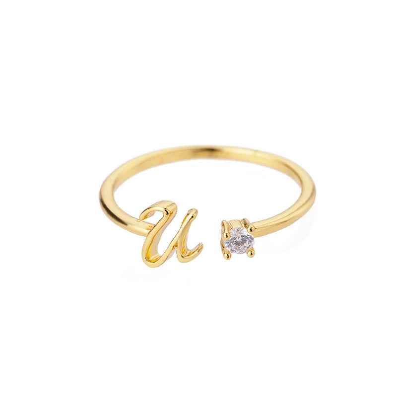 Carta A-Z Initial Rings - RIYOVA Jewelry