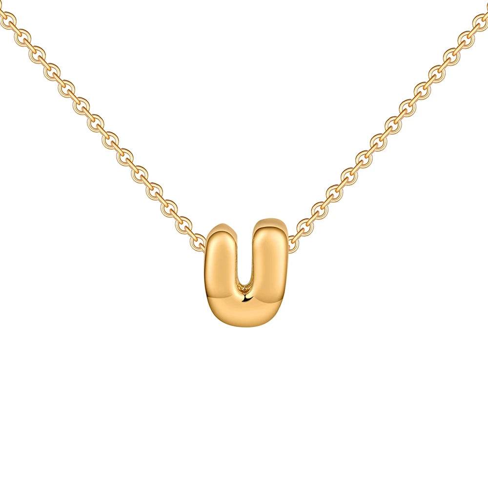 Dainty Mini Bubble Letter Necklace - RIYOVA Jewelry
