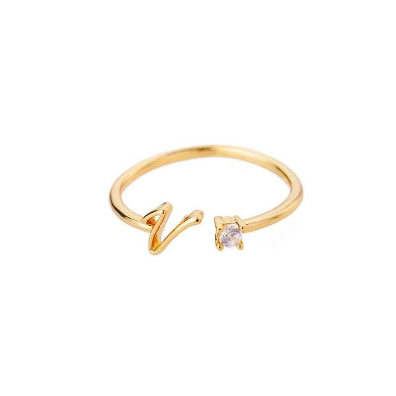 Carta A-Z Initial Rings - RIYOVA Jewelry
