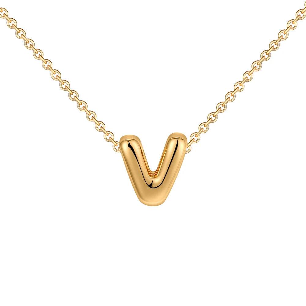 Dainty Mini Bubble Letter Necklace - RIYOVA Jewelry