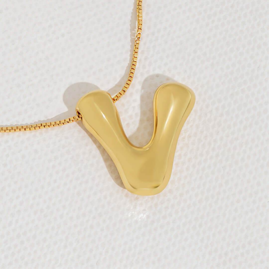 Yumi Bubble Initial Necklace - RIYOVA Jewelry