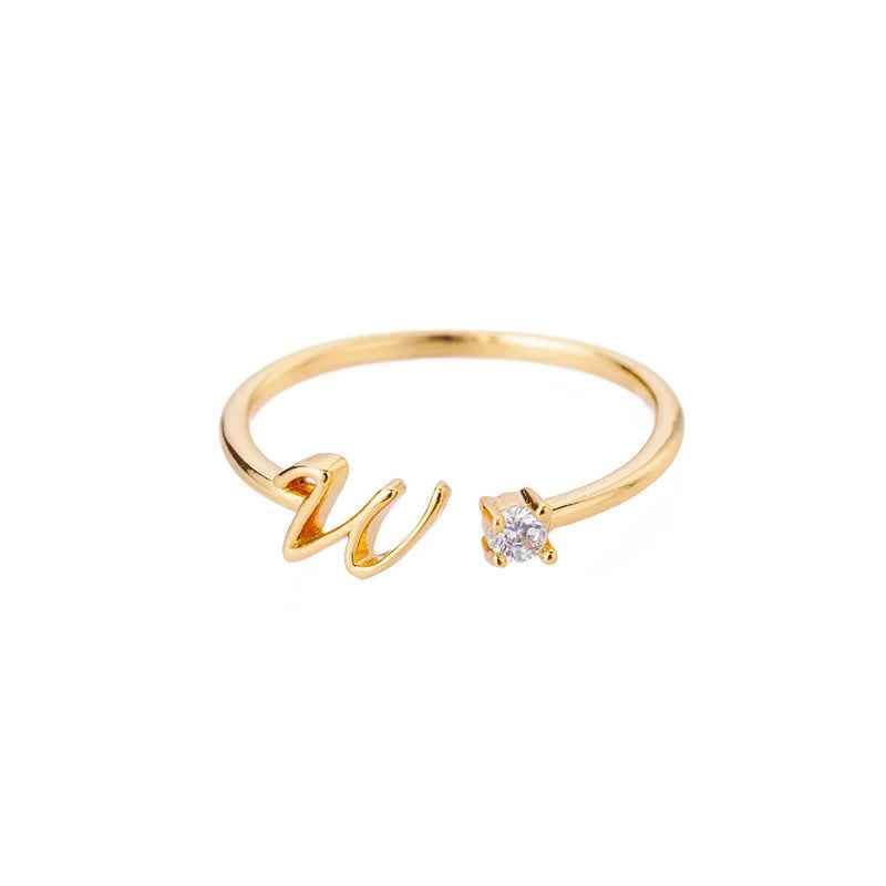 Carta A-Z Initial Rings - RIYOVA Jewelry