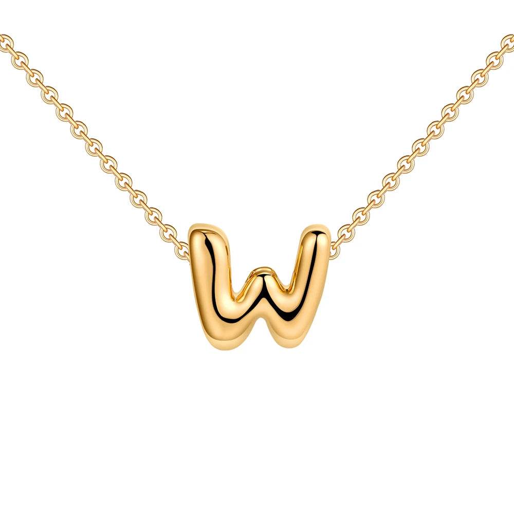 Dainty Mini Bubble Letter Necklace - RIYOVA Jewelry