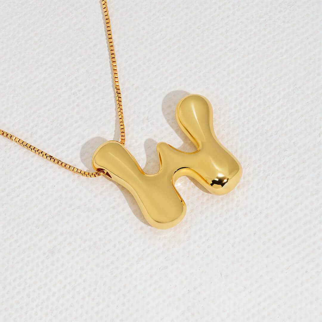 Yumi Bubble Initial Necklace - RIYOVA Jewelry