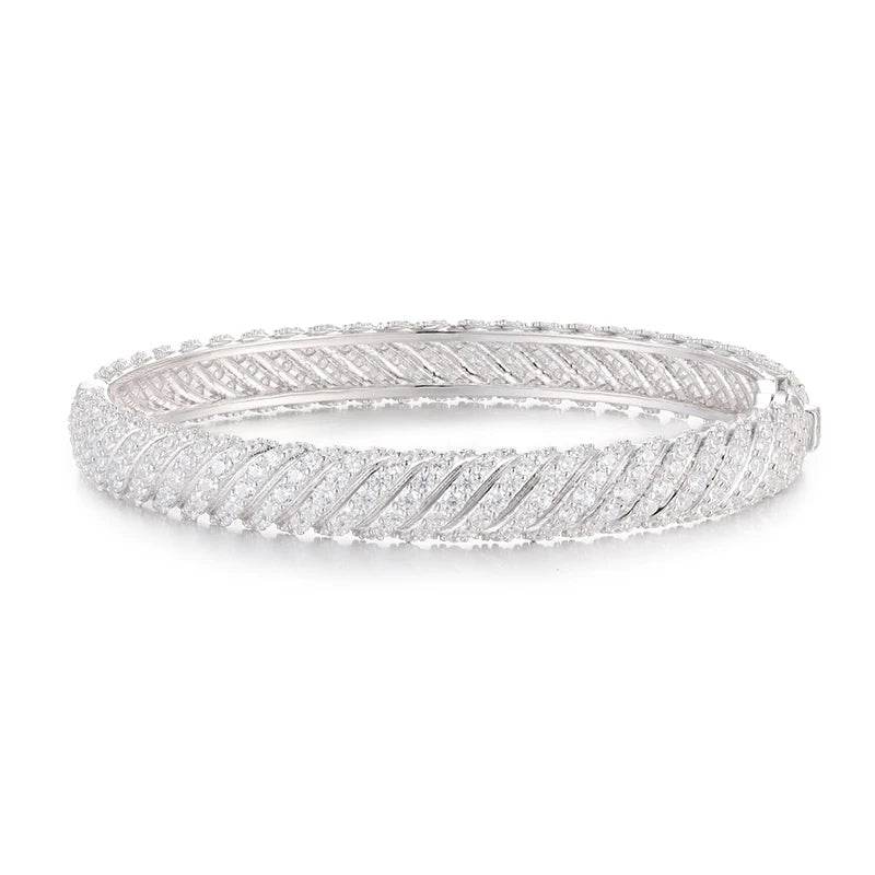925 Iced Out Twist Bracelet - RIYOVA Jewelry