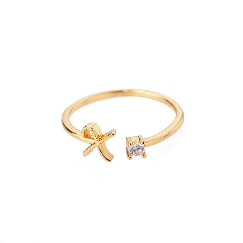 Carta A-Z Initial Rings - RIYOVA Jewelry