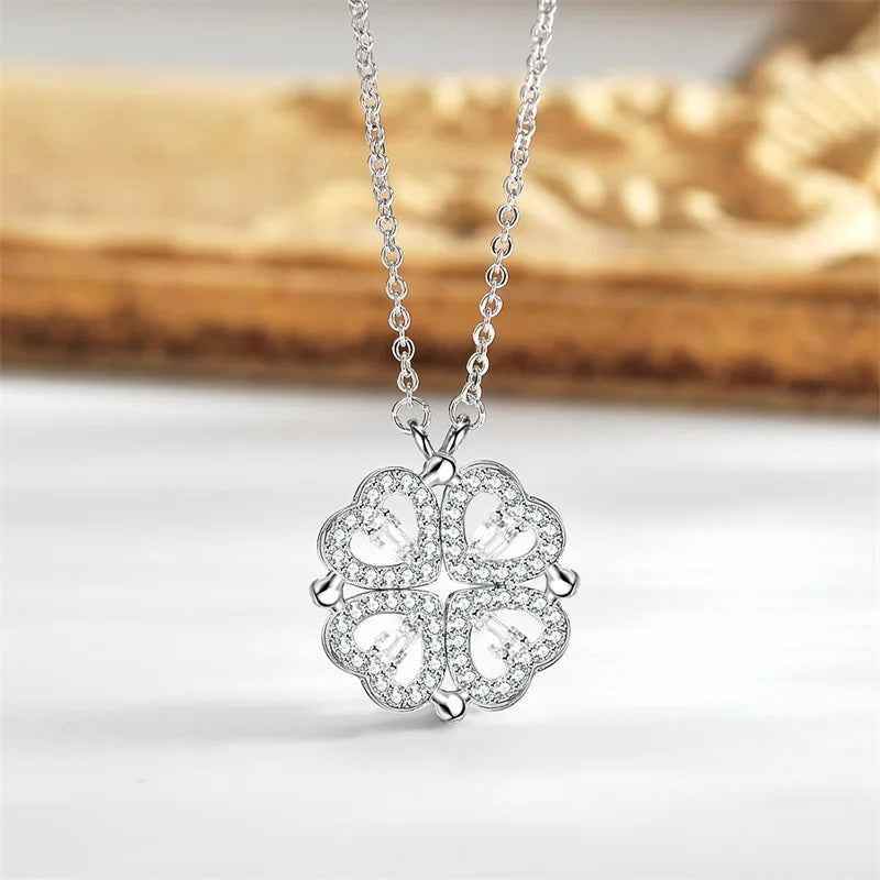 RIYOVA Eternal Rose Box with leaf Grass Heart Necklace - RIYOVA Jewelry