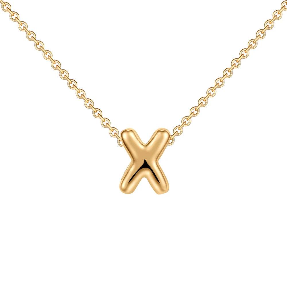 Dainty Mini Bubble Letter Necklace - RIYOVA Jewelry