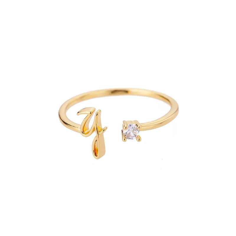 Carta A-Z Initial Rings - RIYOVA Jewelry