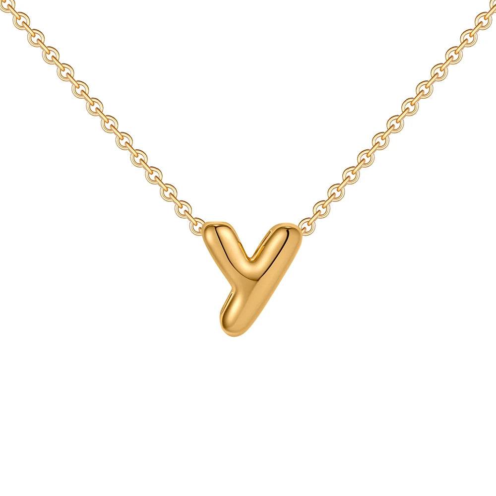 Dainty Mini Bubble Letter Necklace - RIYOVA Jewelry