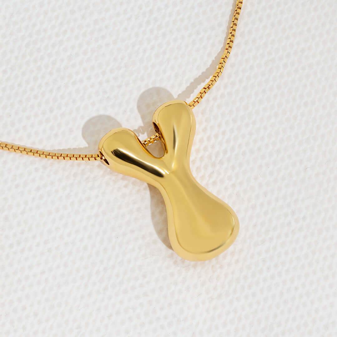 Yumi Bubble Initial Necklace - RIYOVA Jewelry