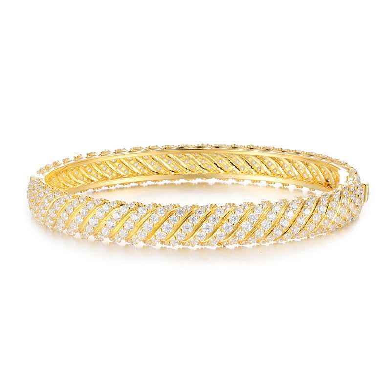 925 Iced Out Twist Bracelet - RIYOVA Jewelry