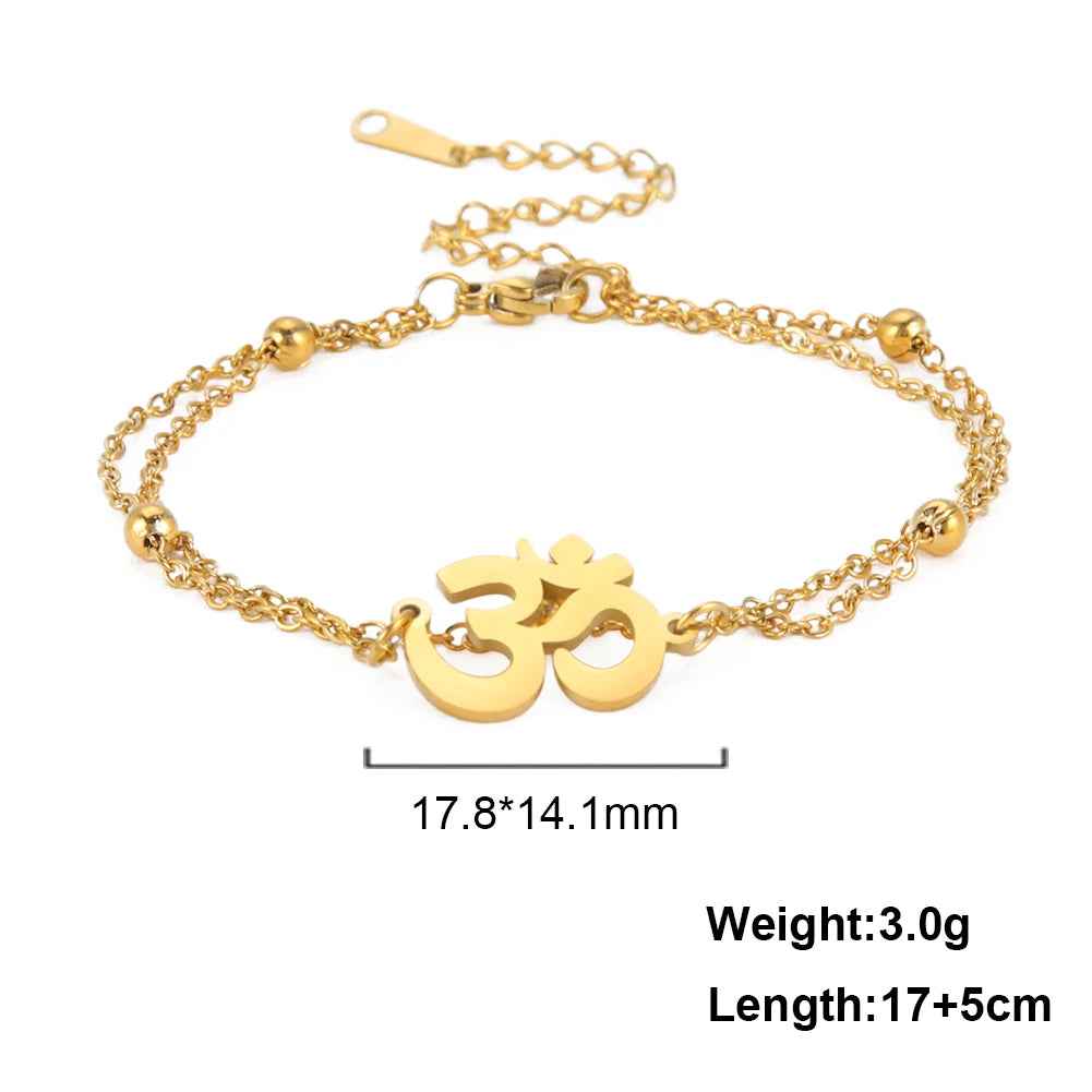 Infinity Radiance Om Bracelet Gold