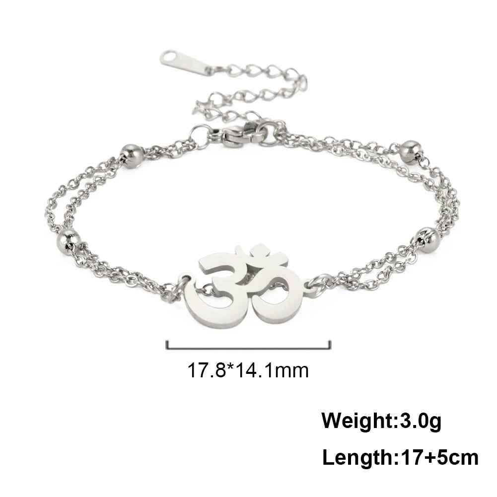 Infinity Radiance Om Bracelet Silver