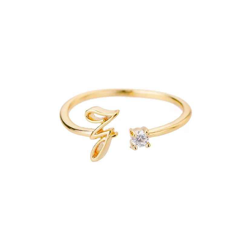 Carta A-Z Initial Rings - RIYOVA Jewelry