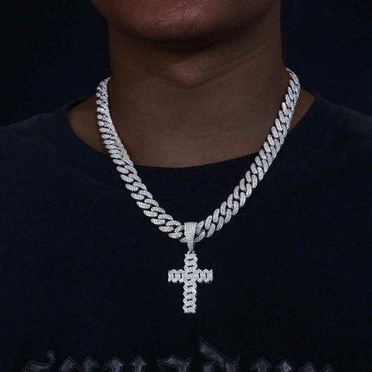 925 Iced Out Hip Hop Criss Pendant - RIYOVA Jewelry