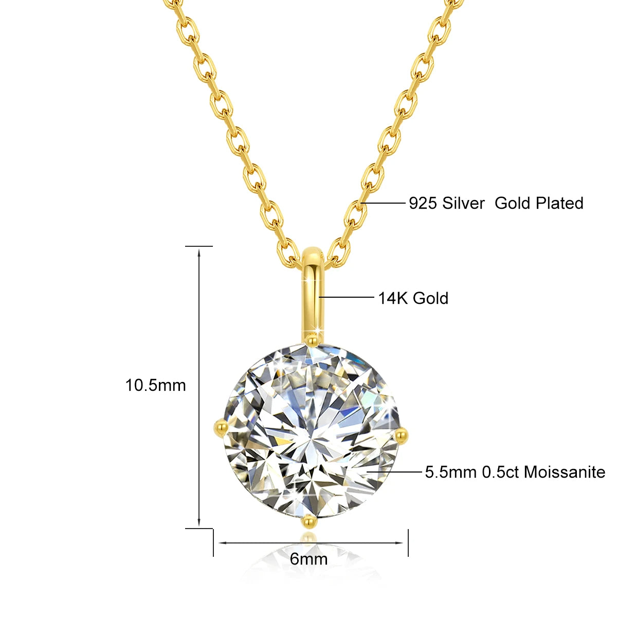 Rhea Moissanite Necklace