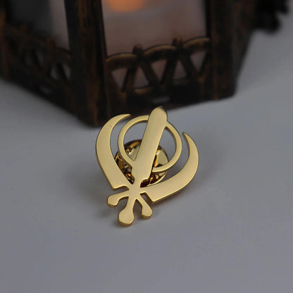 Sikh Khanda Suit Brooch