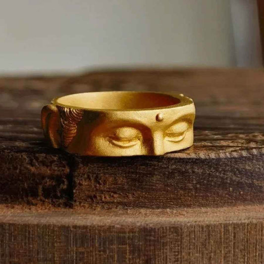 Buddha Serenity Face Ring - RIYOVA Jewelry