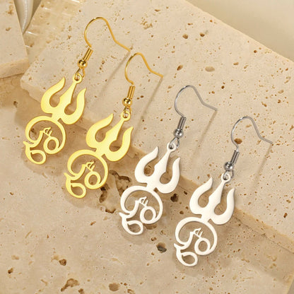 Tamil Om Trident Shiva Earrings