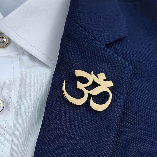 Om Divine Suit Brooch - RIYOVA Jewelry