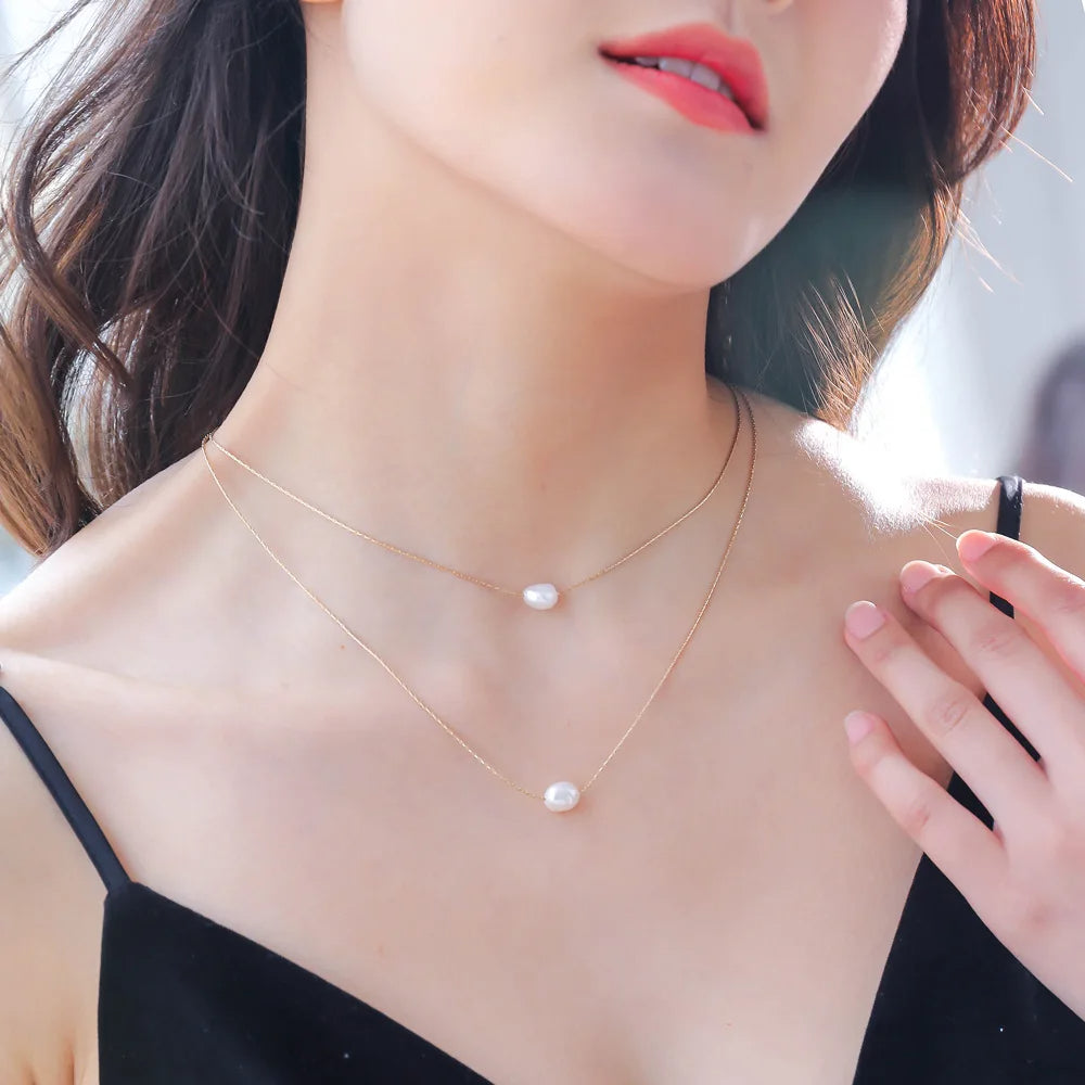 Dainty Double Pearl Necklace