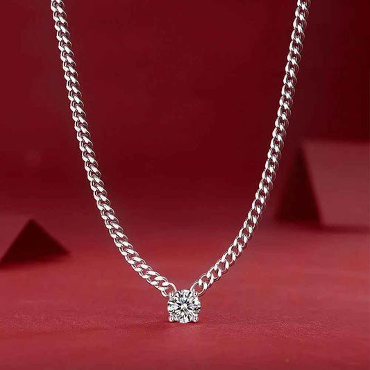 Flora Moissanite Cuban Necklace - RIYOVA Jewelry