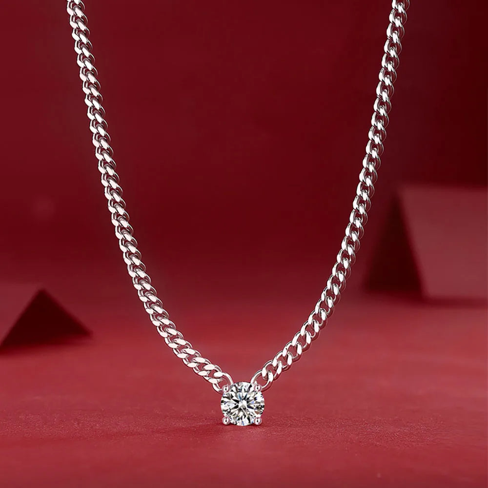 Flora Moissanite Cuban Necklace