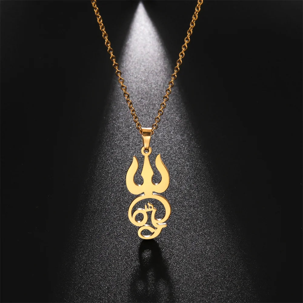 Tamil Om Trident Shiva Necklace