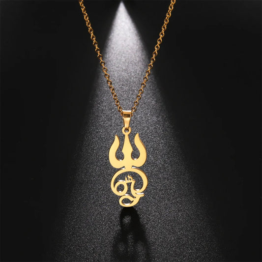 Collier Shiva avec le trident Om tamoul