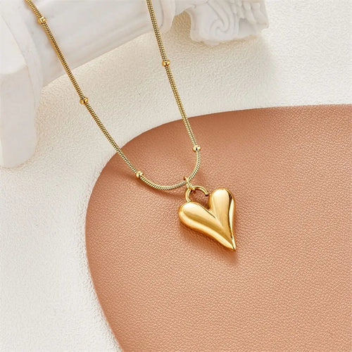 Dainty Peach Heart Necklace