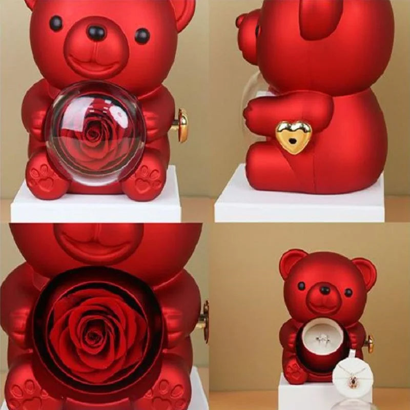 RIYOVA Eternal Rose Teddy Bear Gift Box