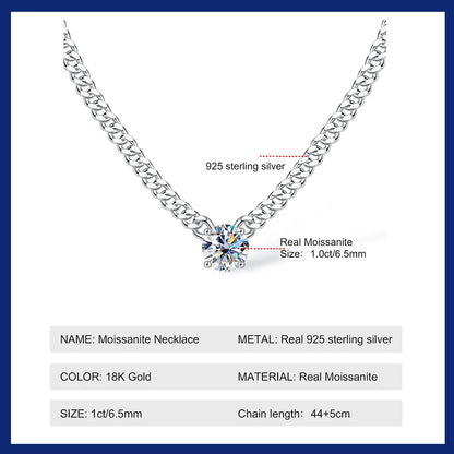 Flora Moissanite Cuban Necklace