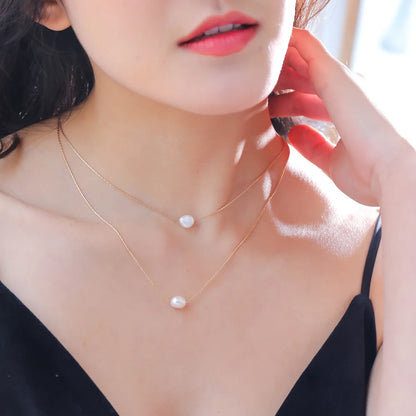 Dainty Double Pearl Necklace