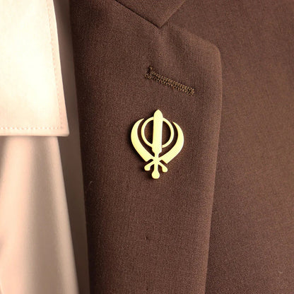 Sikh Khanda Suit Brooch