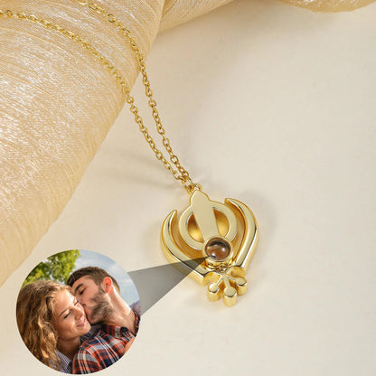 3D Khanda Punjabi Projection Necklace