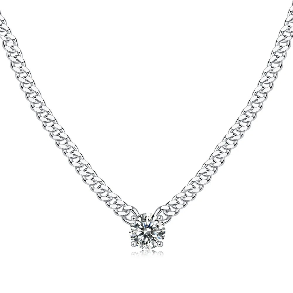 Flora Moissanite Cuban Necklace